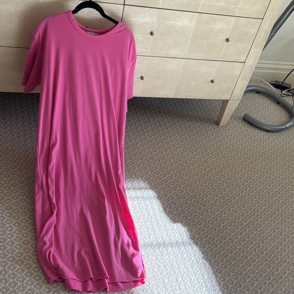 Olive & Tuesday Pink terry Maxi Dress